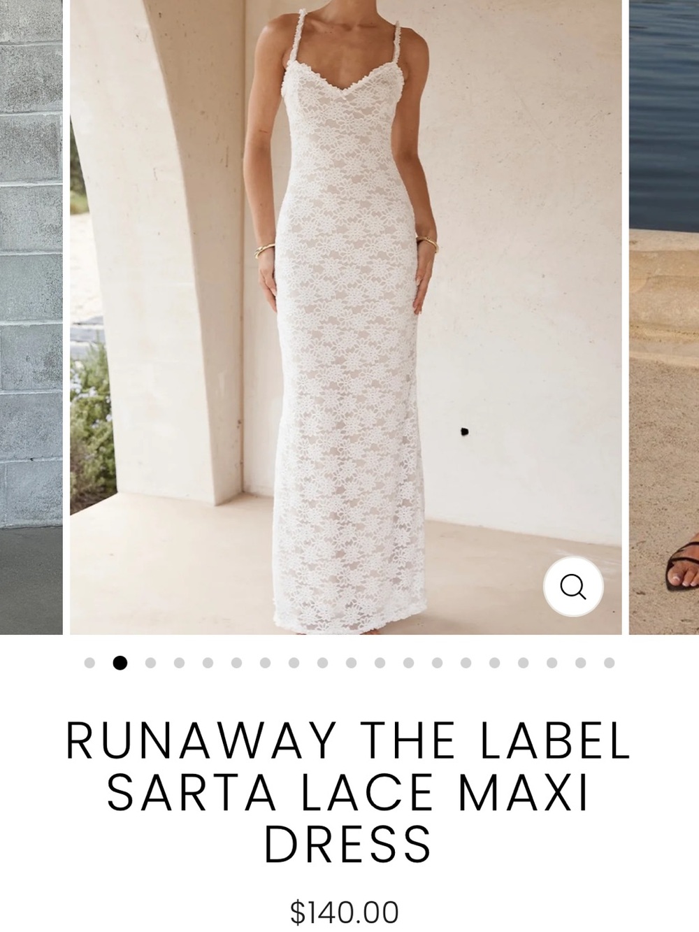 Runaway The Label Sarta Lace Maxi Dress - White